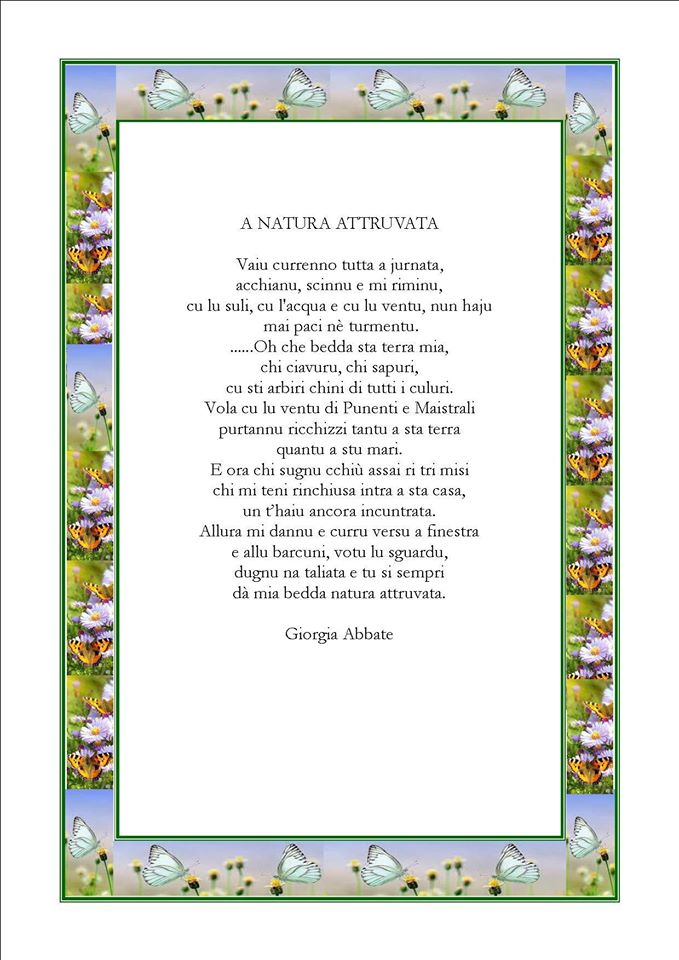 A NATURA ATTRUVATA 1°Posto Concorso di poesie “Ispirati dalla Natura”