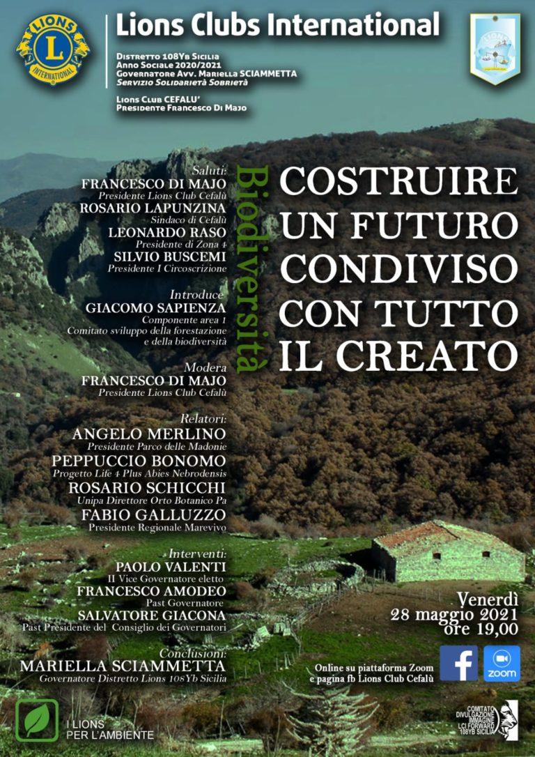COSTRUIRE UN FUTURO CONDIVISO CON TUTTO IL CREATO-LIONS CLUB-BIODIVERSITA-TRA I RELATORI IL PRESIDENTE DEL PARCO DOTT.ANGELO MERLINO E IL DOTT.PEPPUCCIO BONOMO