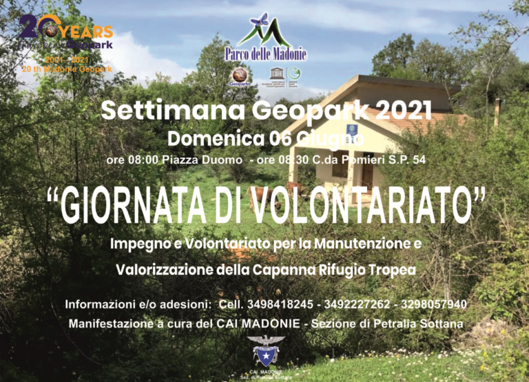 EGNWeek21 GIORNATA DI VOLONTARIATO NEL PARCO DELLE MADONIE PER LA MANUTENZIONE E VALORIZZAZIONE DELLA CAPANNA RIFUGIO TROPEA