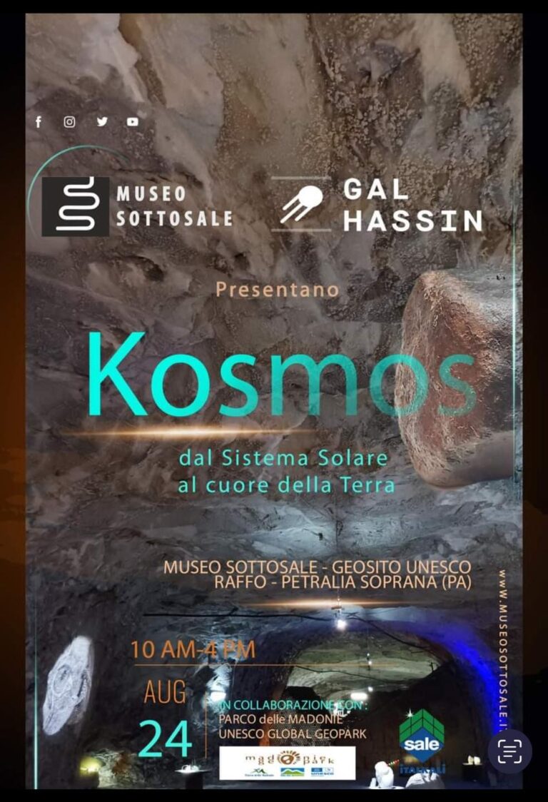 UN EVENTO STRAORDINARIO – Museo Sottosale – Un viaggio tra gli spazi siderali e le profondità della Terra, per scoprire i segreti del Cosmo, comprendere la formazione del Sistema Solare e capire la nascita geologica della Terra.