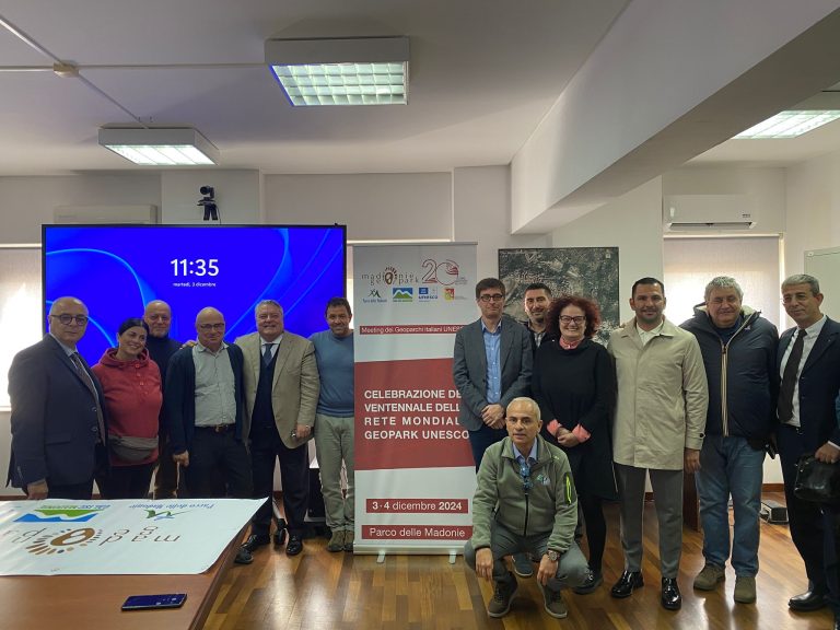 I DELEGATI DEI GEOPARCHI ITALIANI stamani accolti dal Geoparco Mondiale Unesco Madonie
