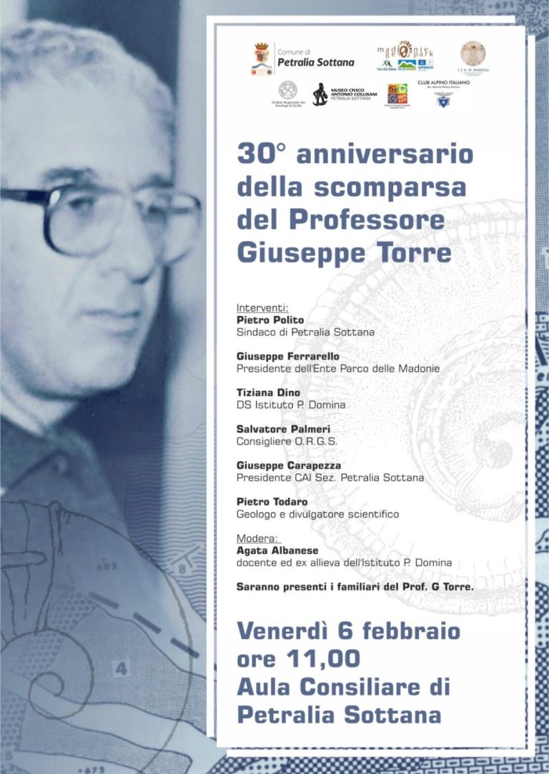 Celebrazione del Professor Giuseppe Torre nel 30° anniversario della scomparsa-Petralia Sottana, venerdì 6 febbraio 2026, ore 11.00
